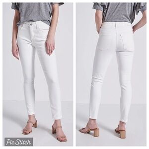 Current Elliott “The Stiletto” White Cropped Skinny Ankle Jeans
